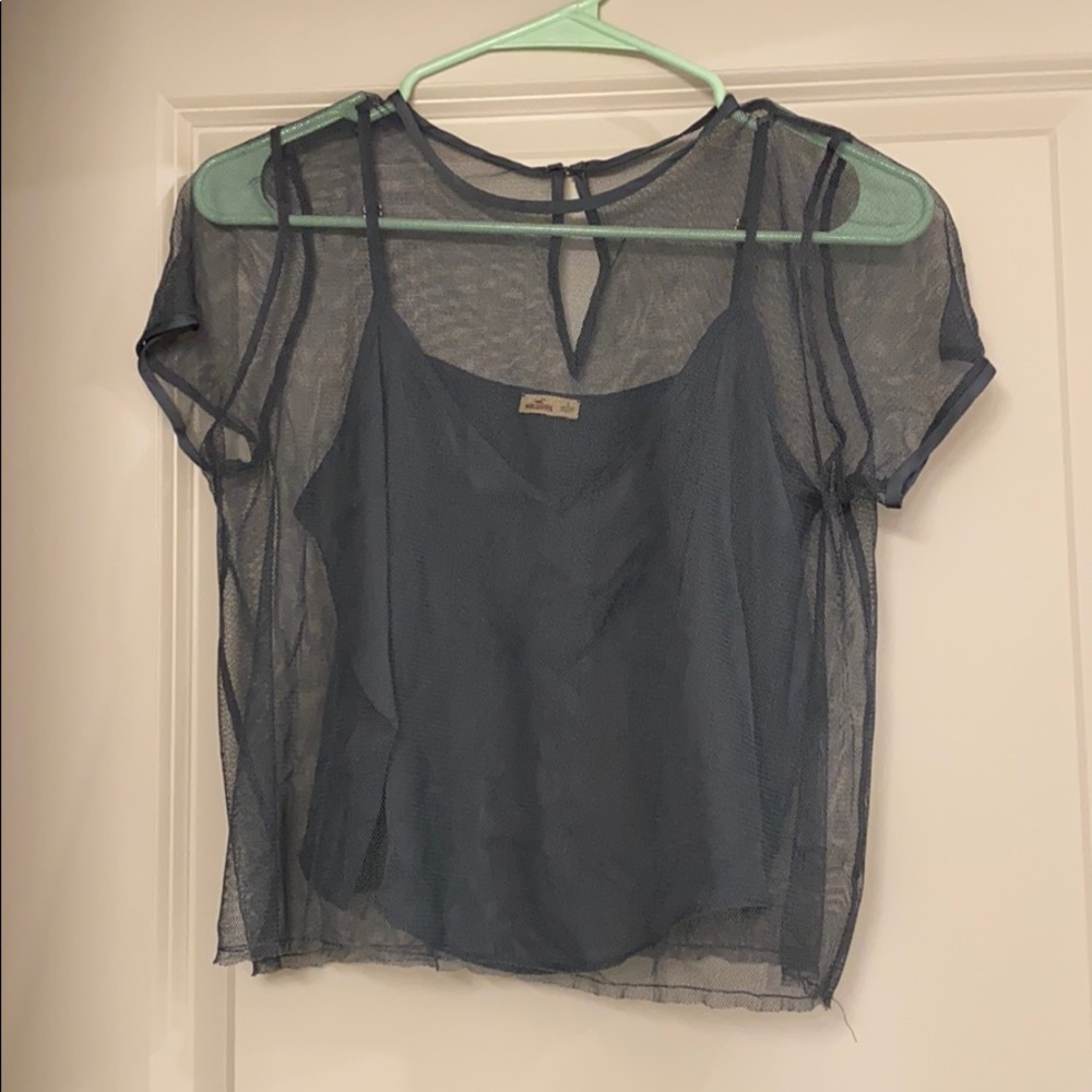 Gray blouse top
